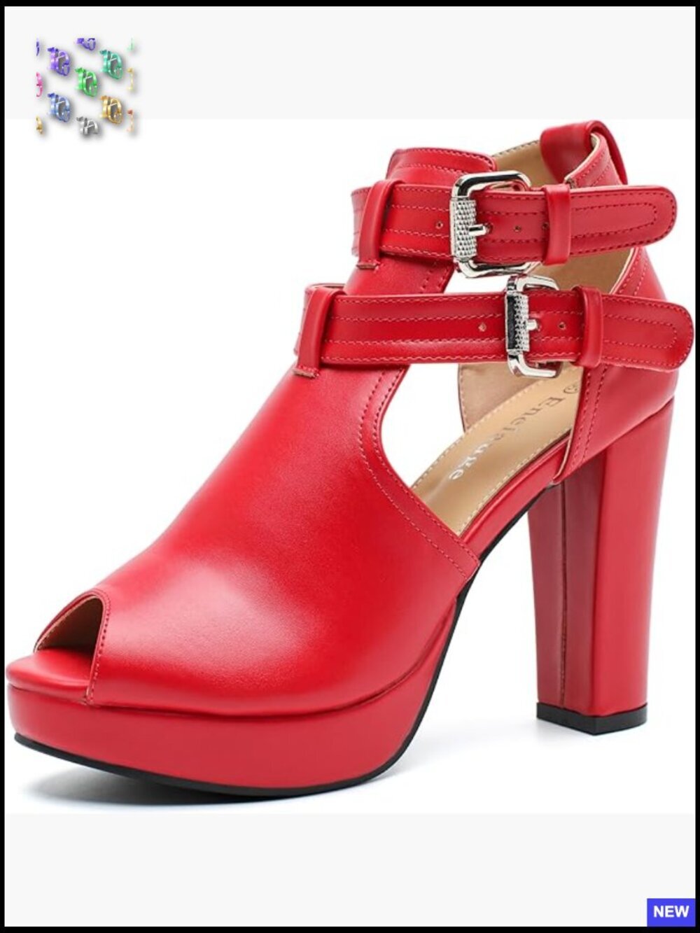 Women's Chunky Platform Ankle Booties Peep Toe Block Heel Sandals Dressy Summer